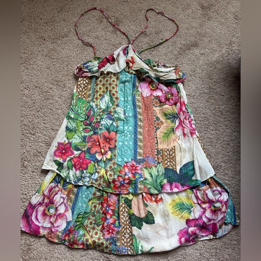 FARM Rio Floral Patchwork Mini Dress - Multicolor
